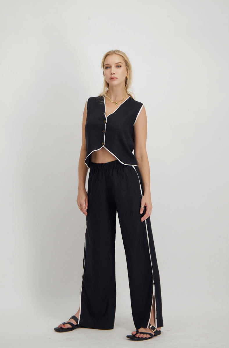 EASE LINEN PANTS IN PECAN (100% NATURAL FIBRE)