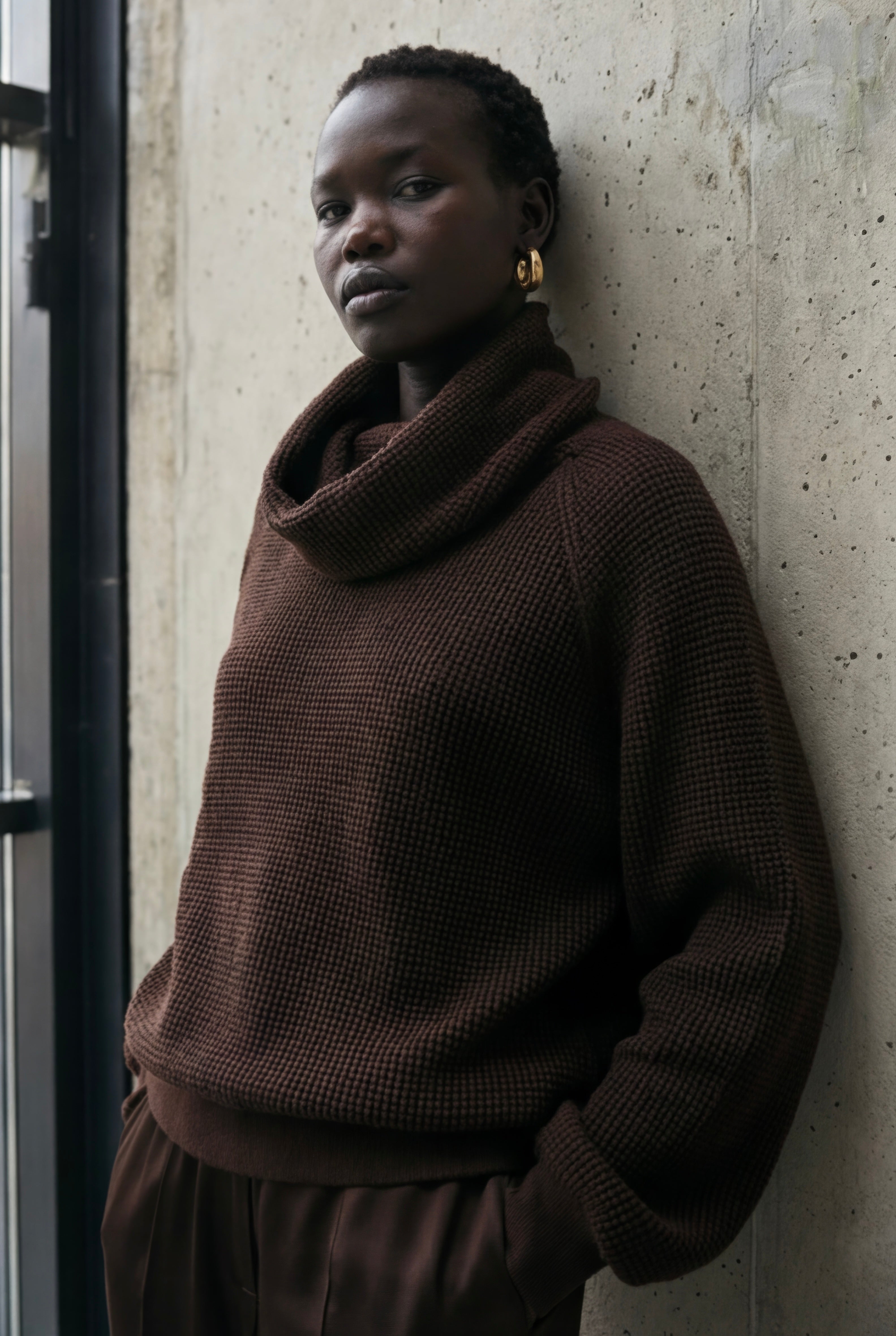 Katie bottle neckニット Java ニット セーター ジャバコラボ」首元くるりん。ボトルネック